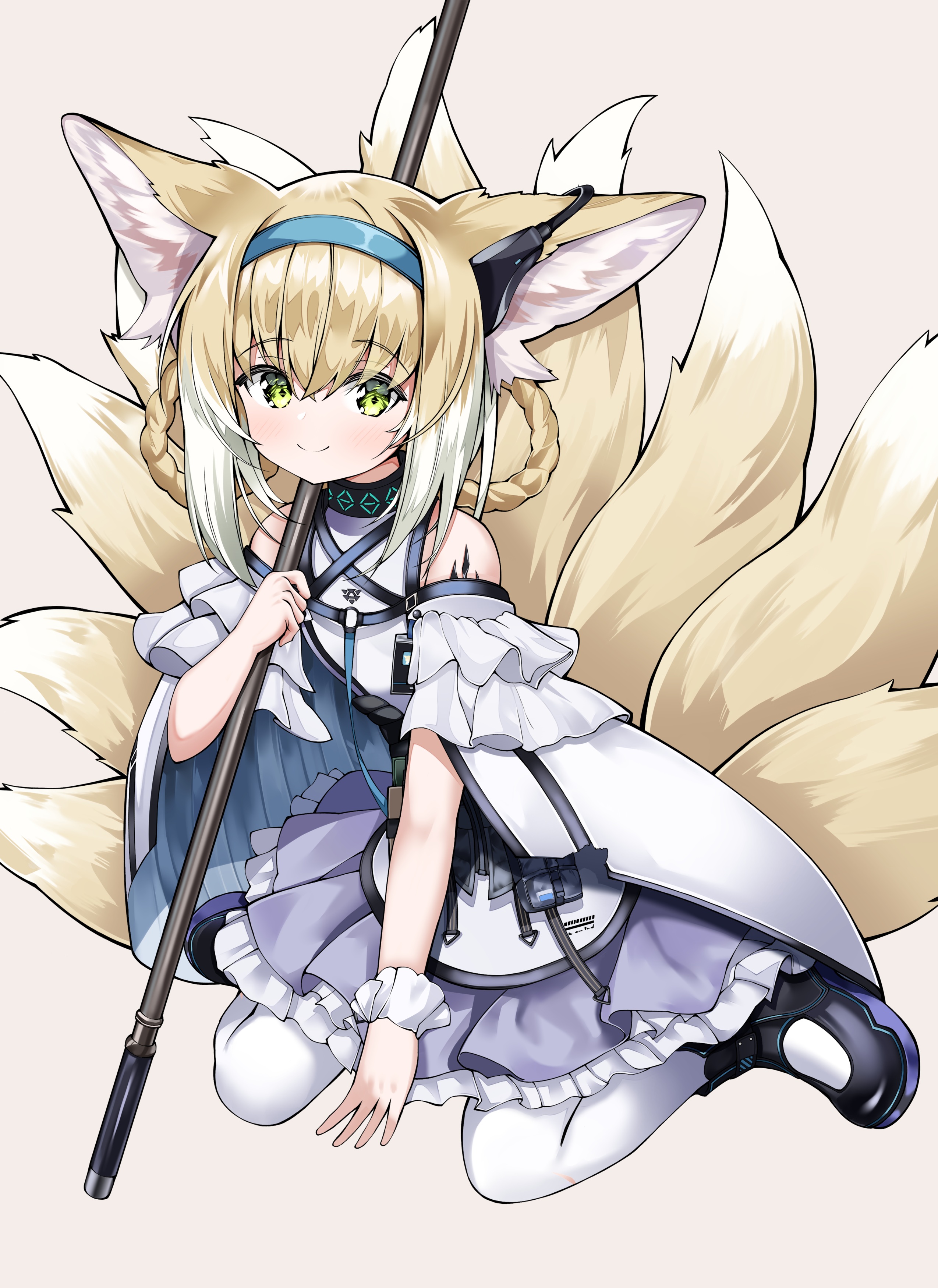 Tor Ai Arknights Suzuran (arknights) Animal Ears Kitsune Tail Weapon ...